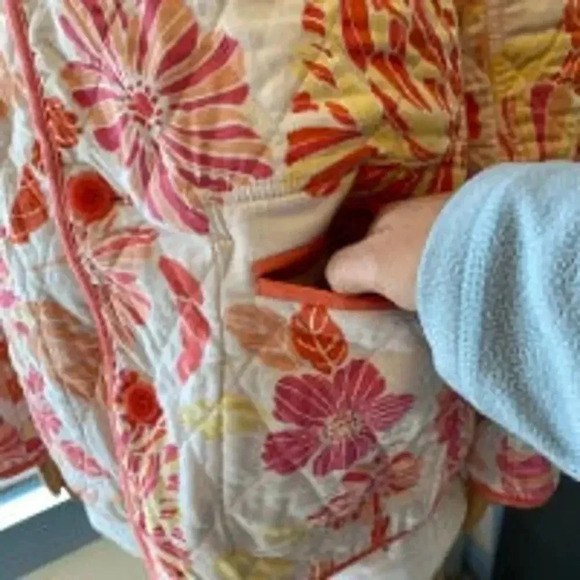 Vintage Talbots Floral Quilted Reversible Cozy Jacket Women Size L - Picture 7 of 8